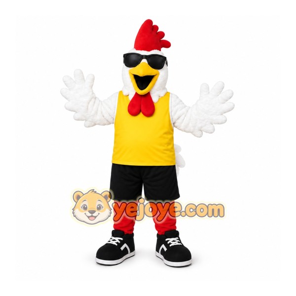 White Chicken Mascot Costume for Sports Events White Chicken Mascot Costume for Sports Events