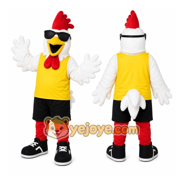 White Chicken Mascot Costume for Sports Events