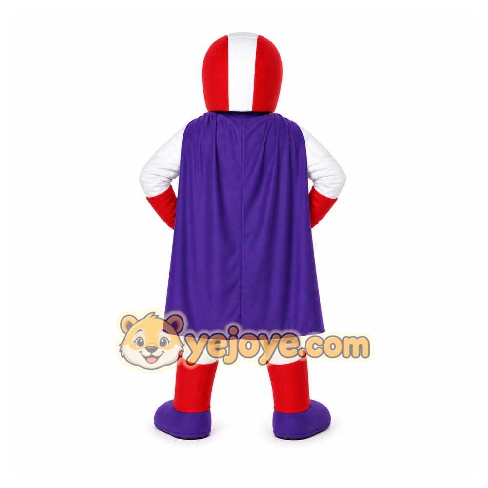 Purple Superhero Mascot Costume for Events and Promotions Purple Superhero Mascot Costume for Events and Promotions
