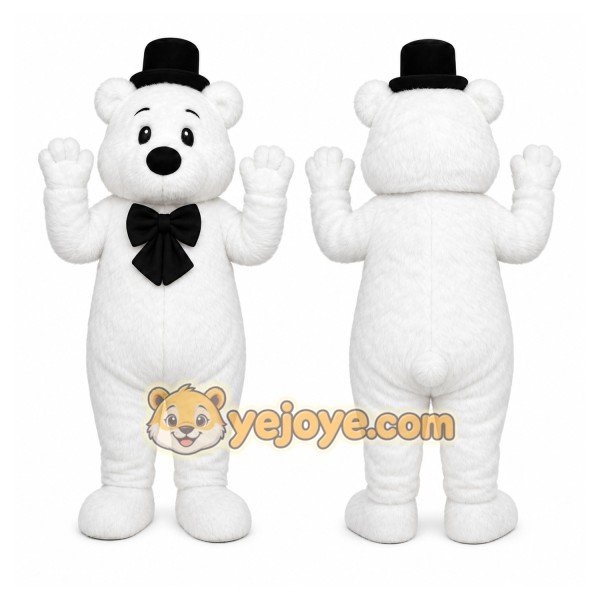 White Bear Mascot Costume for Corporate Events