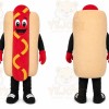 Beige Hot Dog Mascot Costume for Restaurant Promotions