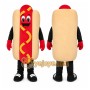 Beige Hot Dog Mascot Costume for Restaurant Promotions