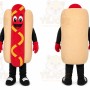 Beige Hot Dog Mascot Costume for Restaurant Promotions