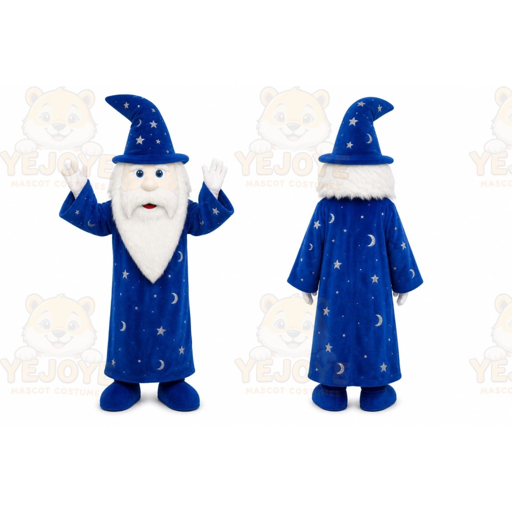 Blue Wizard Mascot Costume for Holiday Events