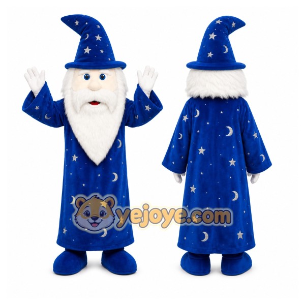 Blue Wizard Mascot Costume for Holiday Events