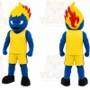 Yellow Flame Character Mascot Costume for Sports Events