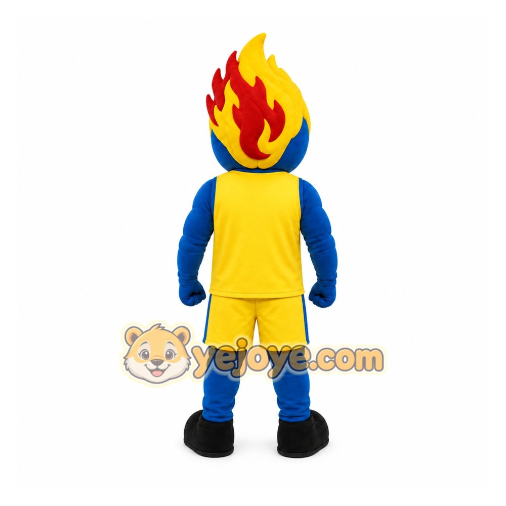 Yellow Flame Character Mascot Costume for Sports Events Yellow Flame Character Mascot Costume for Sports Events