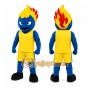 Yellow Flame Character Mascot Costume for Sports Events