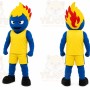 Yellow Flame Character Mascot Costume for Sports Events
