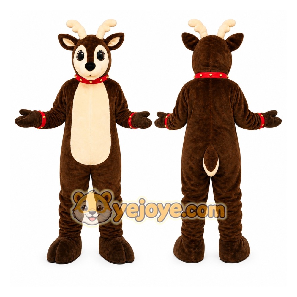 Brown Reindeer Mascot Costume for Holiday Events Brown Reindeer Mascot Costume for Holiday Events
