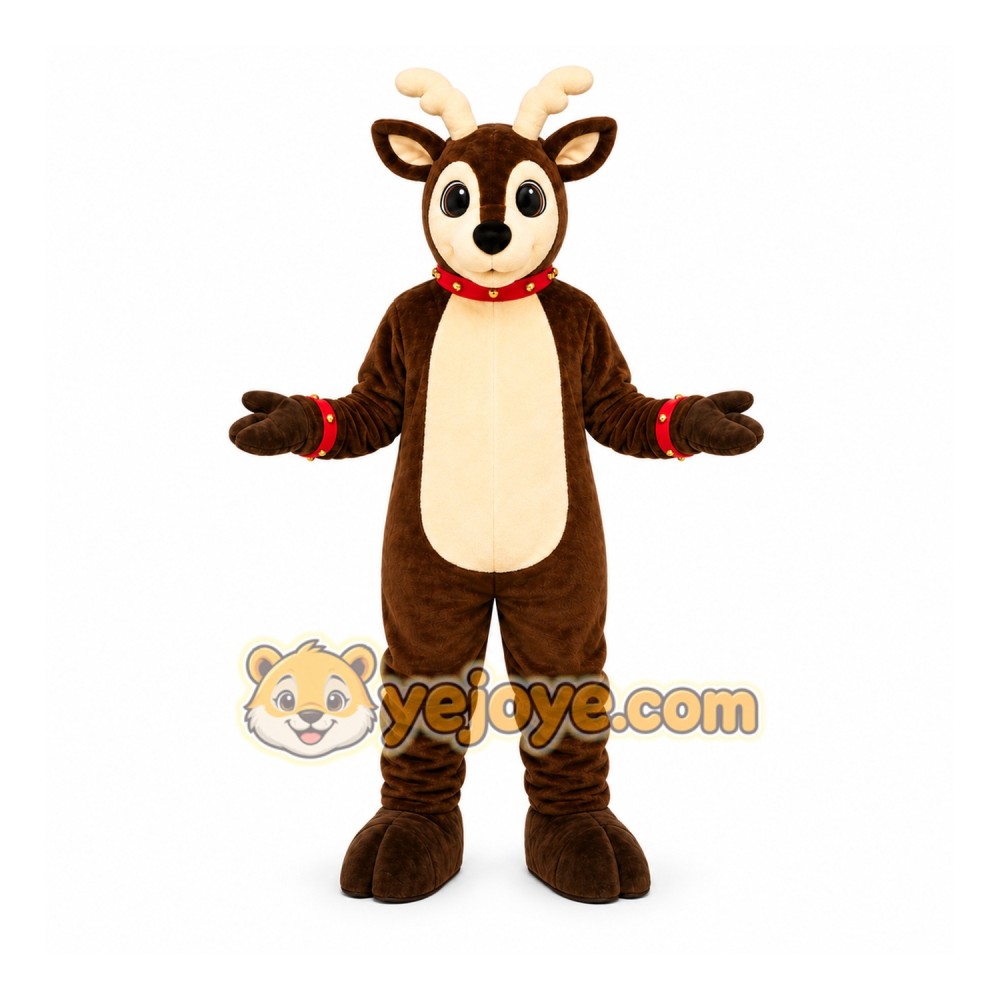 Brown Reindeer Mascot Costume for Holiday Events Brown Reindeer Mascot Costume for Holiday Events