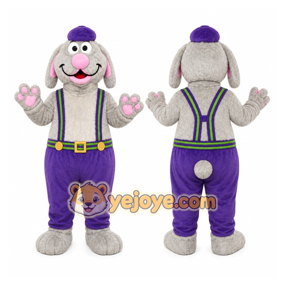 Gray Dog Mascot Costume for Children's Events