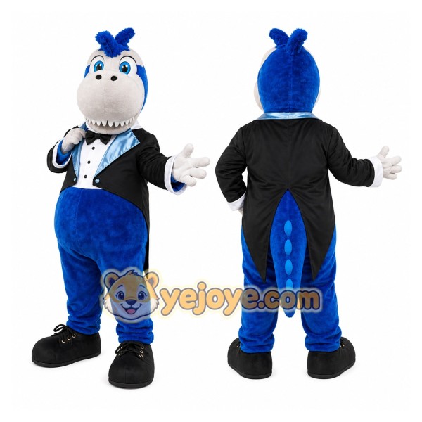 Blue Dinosaur Mascot Costume for Children's Events