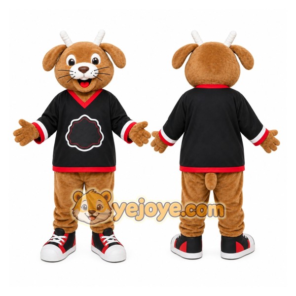 Brown Goat Mascot Costume for Sports Events