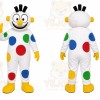 White Polka Dot Clown Mascot Costume for Events and Promotions