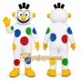 White Polka Dot Clown Mascot Costume for Events and Promotions