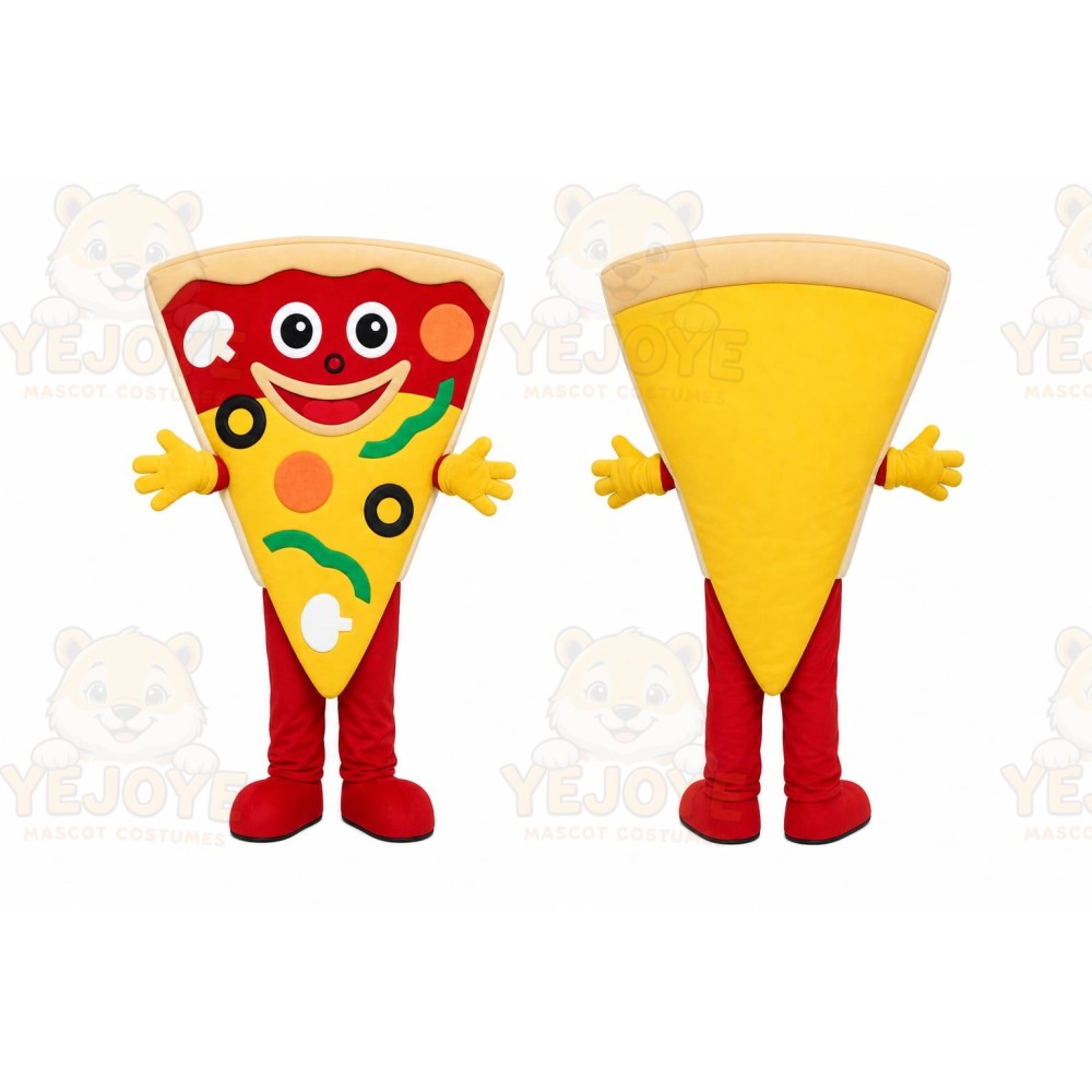 Red Pizza Slice Mascot Costume for Restaurant Promotions