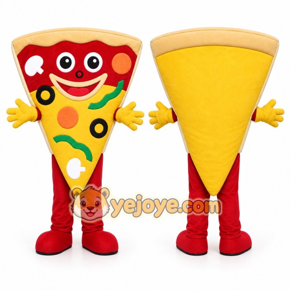 Red Pizza Slice Mascot Costume for Restaurant Promotions