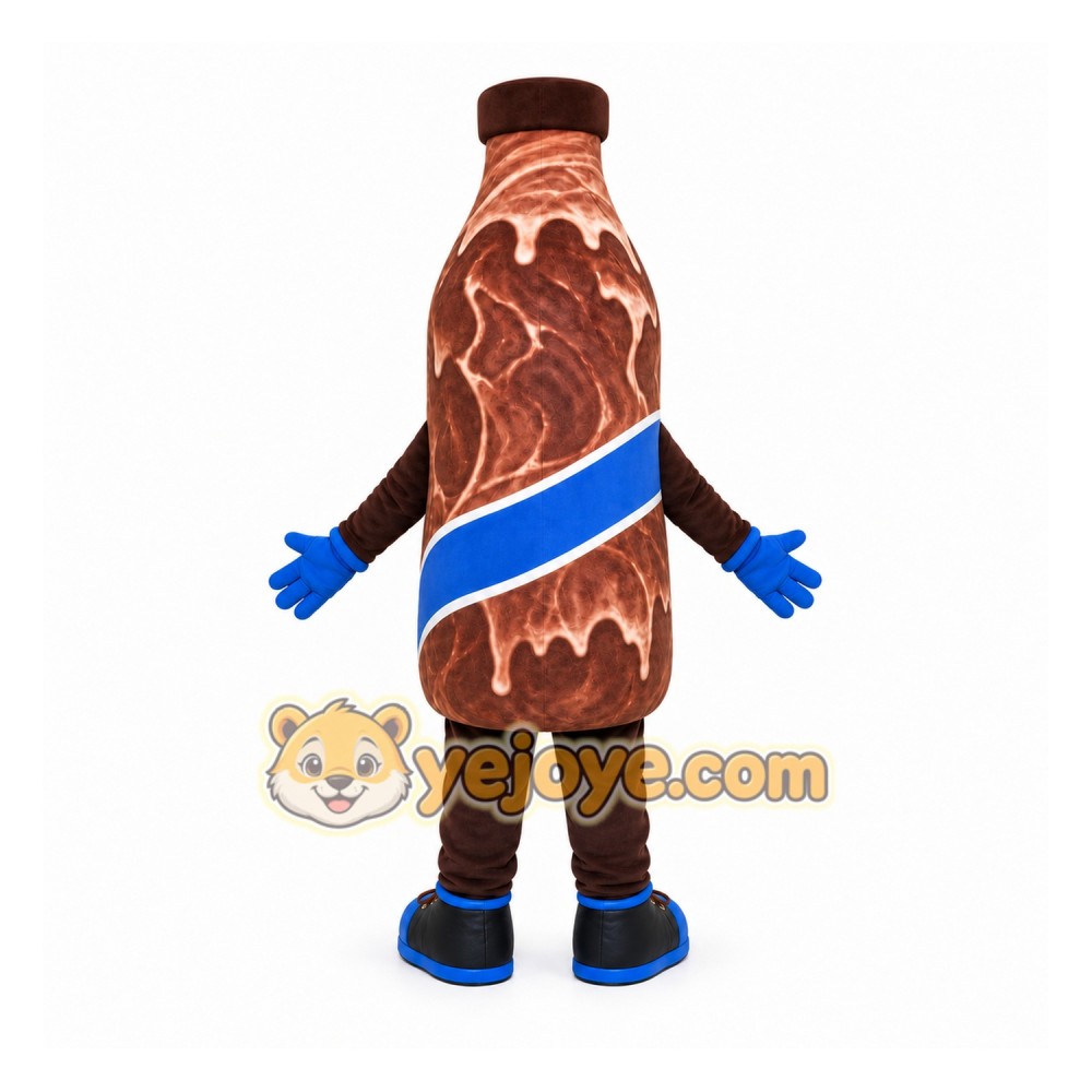 Brown Bottle Of Soda Mascot Costume for Events and Promotions Brown Bottle Of Soda Mascot Costume for Events and Promotions