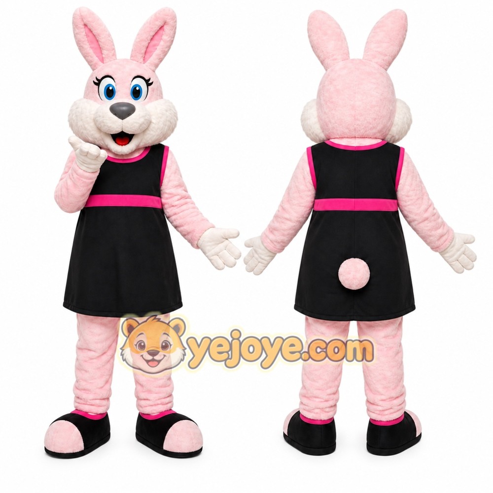 Pink Female Rabbit Mascot Costume for Children's Events Pink Female Rabbit Mascot Costume for Children's Events