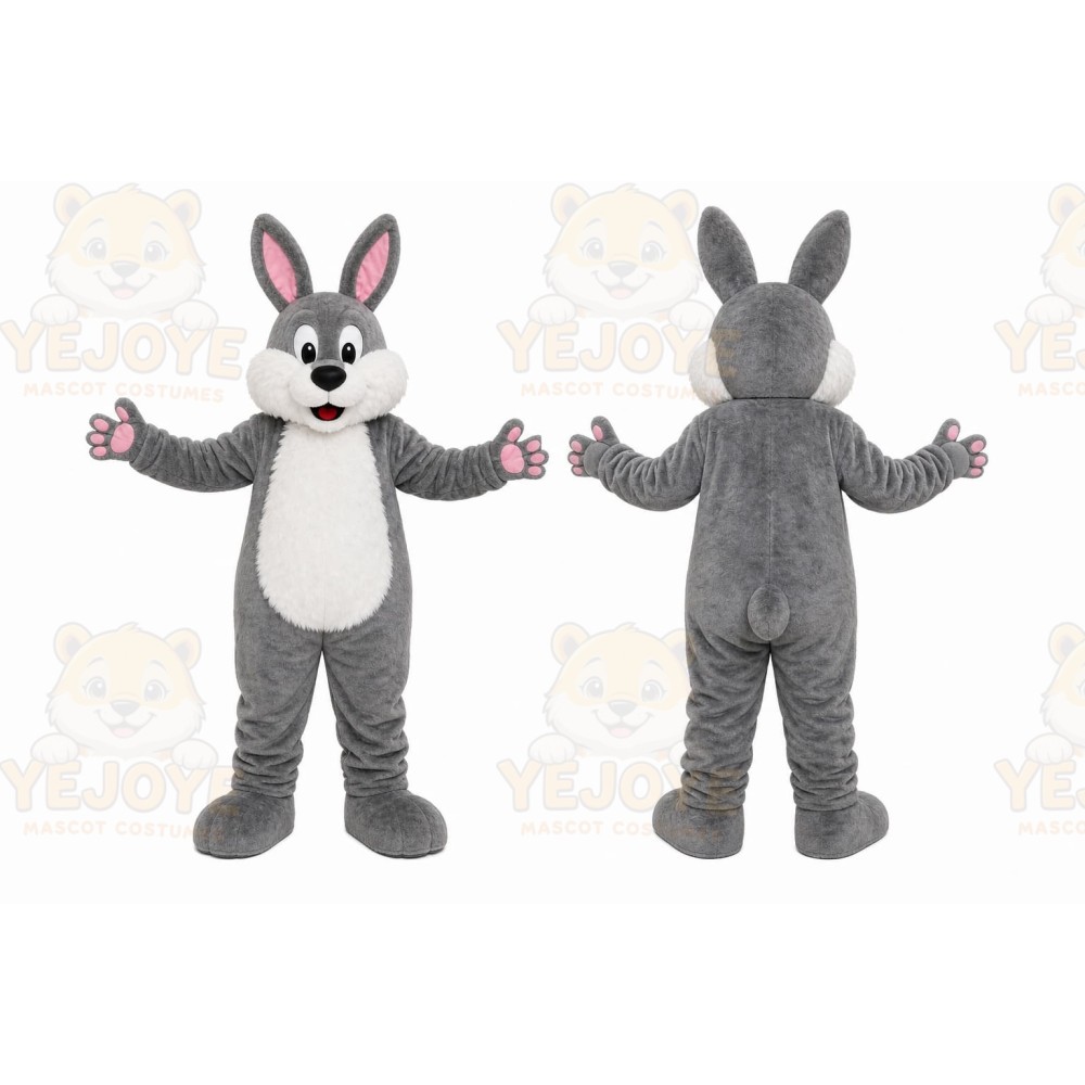 Gray Rabbit Mascot Costume for Children's Events