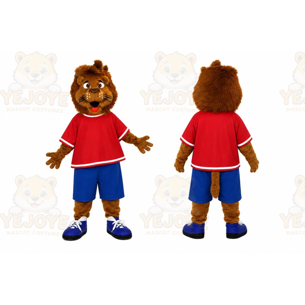Brown Lion Mascot Costume for Sports Events
