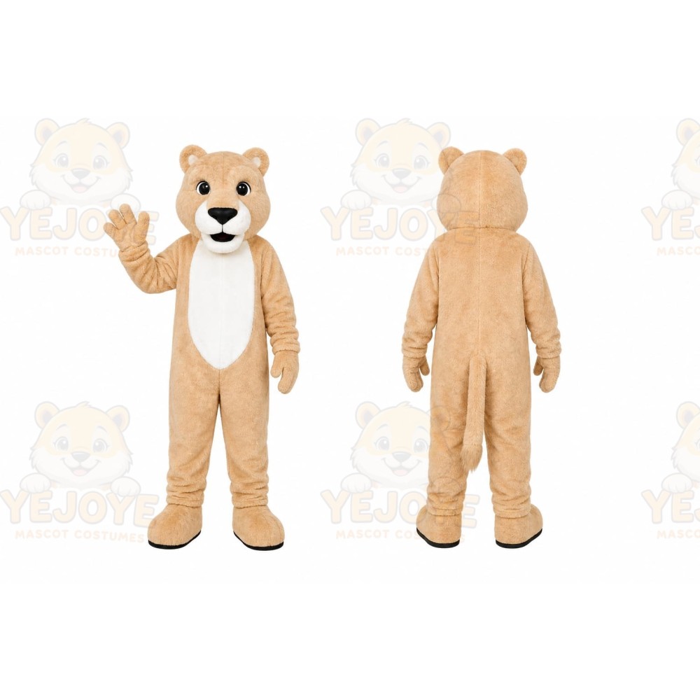 Tan Lion Mascot Costume for Children's Events