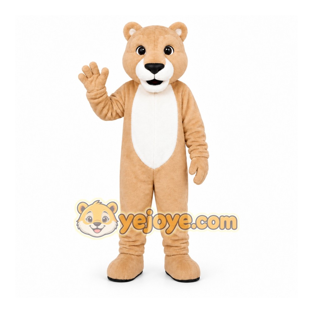 Tan Lion Mascot Costume for Children's Events Tan Lion Mascot Costume for Children's Events