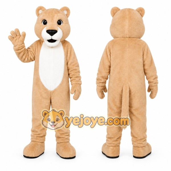 Tan Lion Mascot Costume for Children's Events