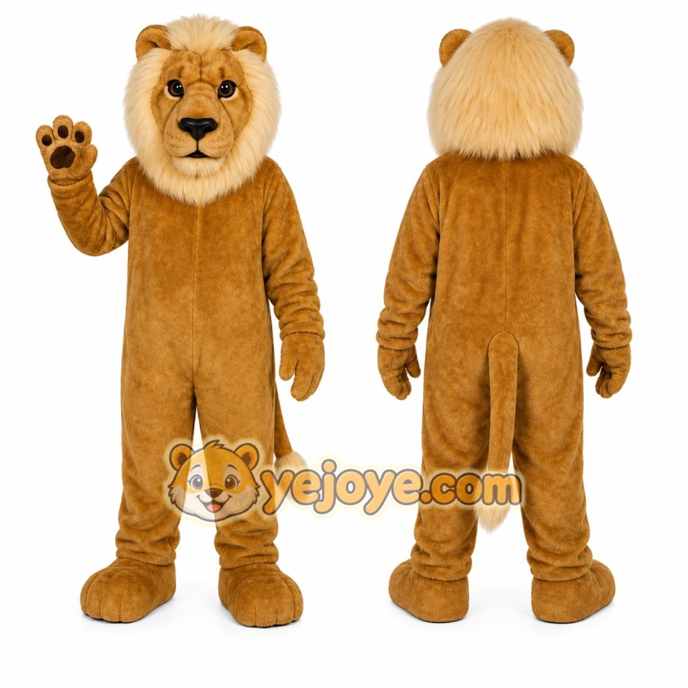 Brown Lion Mascot Costume for Events and Promotions Brown Lion Mascot Costume for Events and Promotions