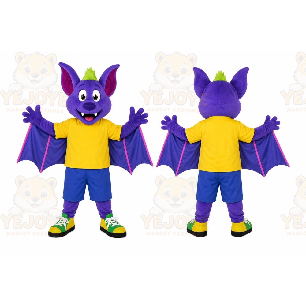 Purple Bat Mascot Costume for Children's Events