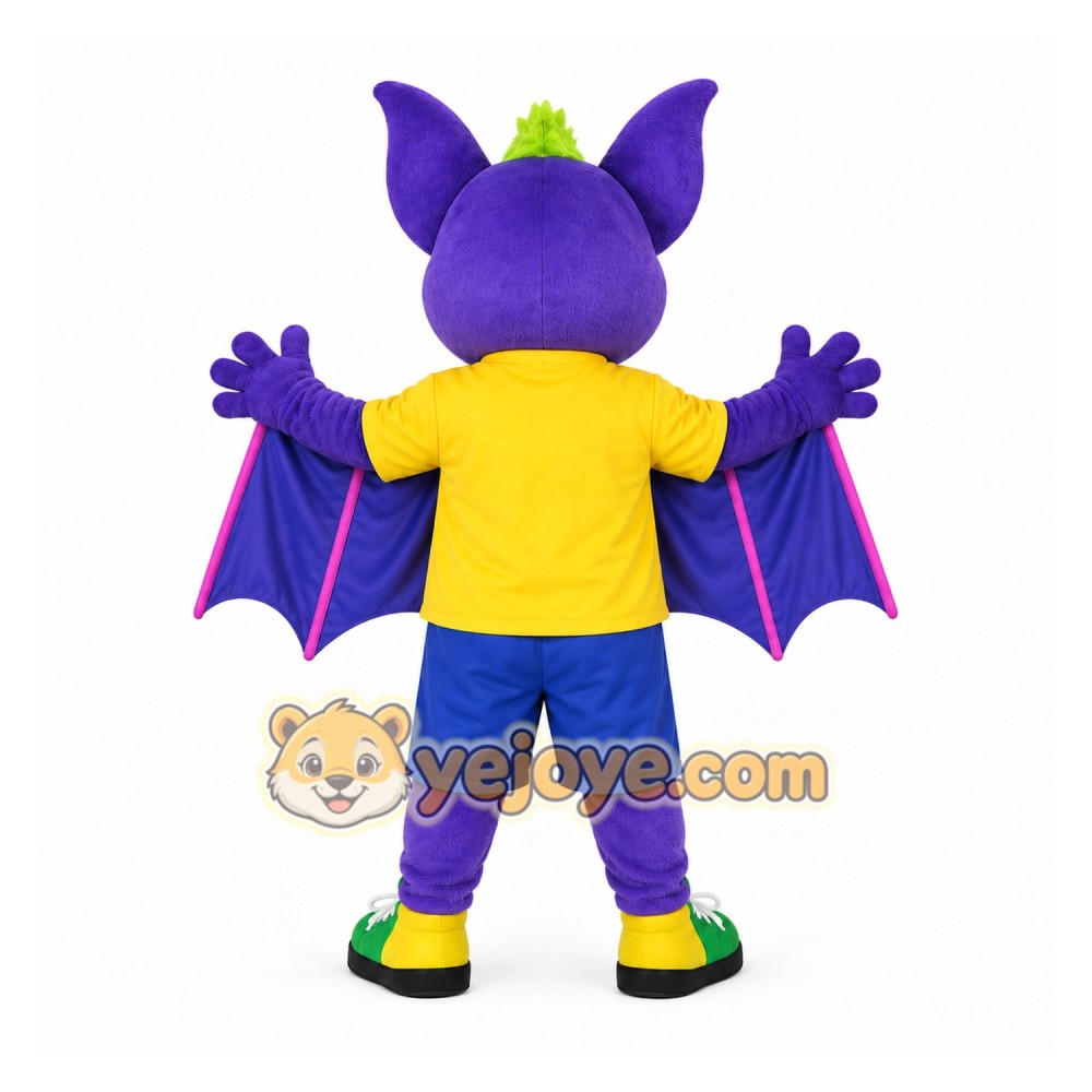 Purple Bat Mascot Costume for Children's Events Purple Bat Mascot Costume for Children's Events