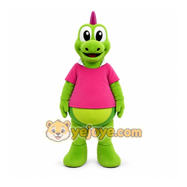 Green Dinosaur Mascot Costume for Children's Events