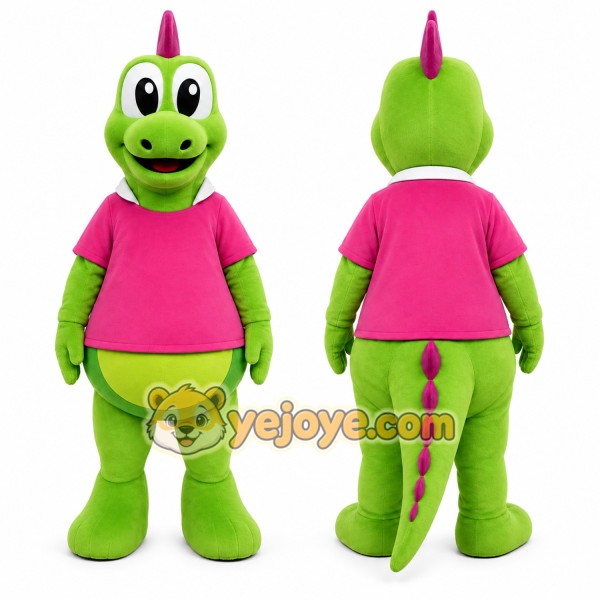 Green Dinosaur Mascot Costume for Children's Events
