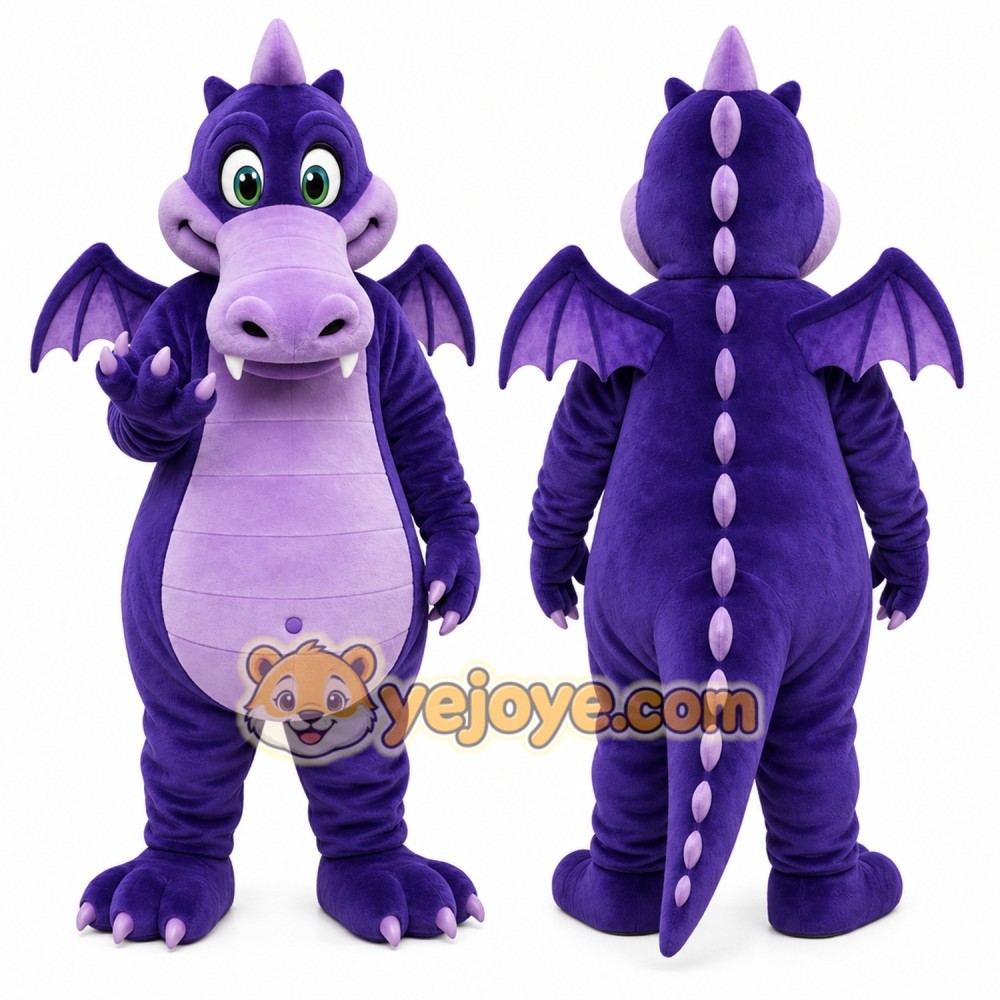 Purple Dragon Mascot Costume for Events and Promotions