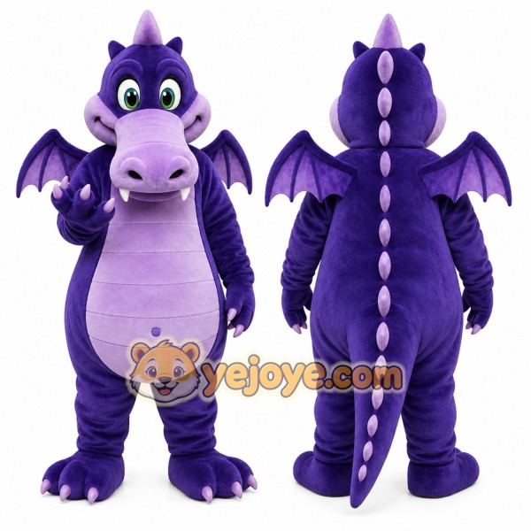Purple Dragon Mascot Costume for Events and Promotions