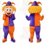 Orange Jester Mascot Costume for Holiday Events