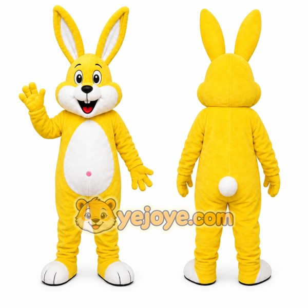 Yellow Rabbit Mascot Costume for Holiday Events