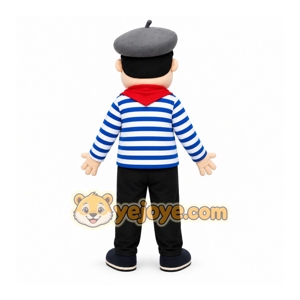 Blue Striped Shirt Person Mascot Costume for Events and Promotions Blue Striped Shirt Person Mascot Costume for Events and Promotions