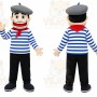 Blue Striped Shirt Person Mascot Costume for Events and Promotions