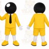 Yellow Character With Black Ball Head Mascot Costume for Events and Promotions