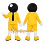 Yellow Character With Black Ball Head Mascot Costume for Events and Promotions