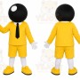 Yellow Character With Black Ball Head Mascot Costume for Events and Promotions