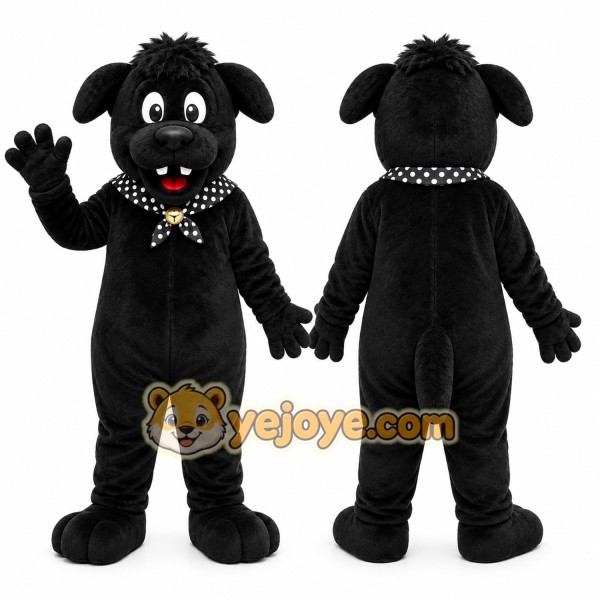 Black Dog Mascot Costume for Events and Promotions