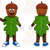 Green Acorn With Leaf Mascot Costume for Holiday Events