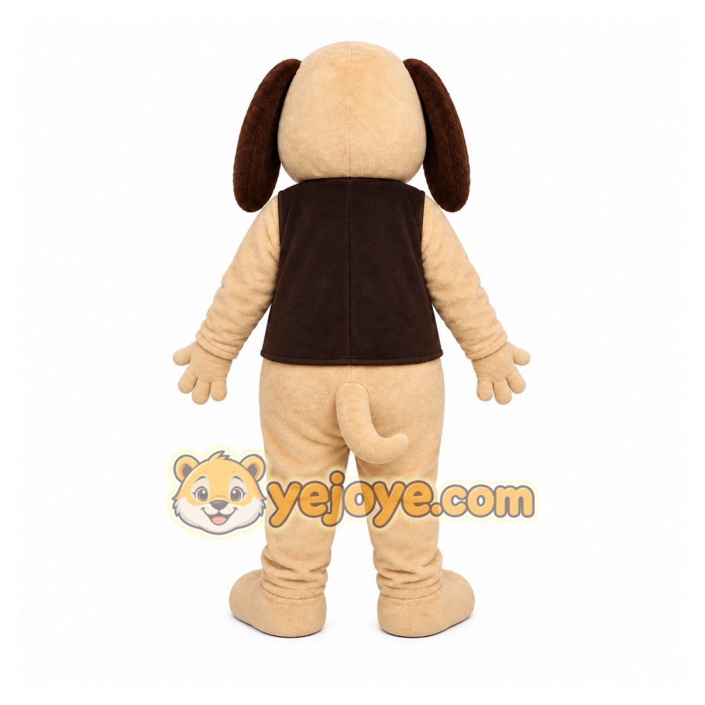 Beige Dog Mascot Costume for Children's Events Beige Dog Mascot Costume for Children's Events