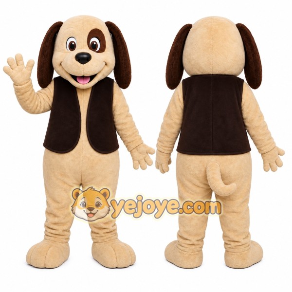 Beige Dog Mascot Costume for Children's Events