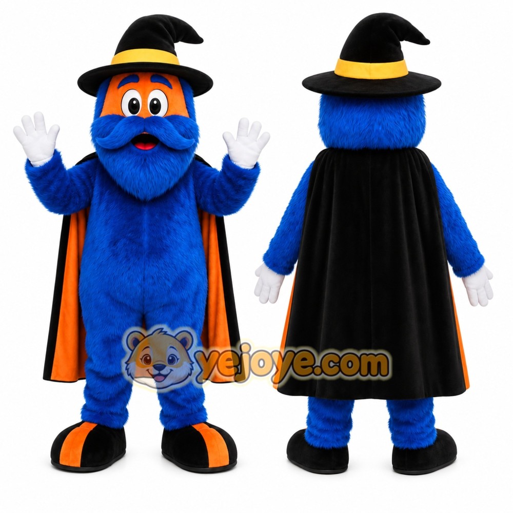 Blue Wizard Mascot Costume for Holiday Events Blue Wizard Mascot Costume for Holiday Events