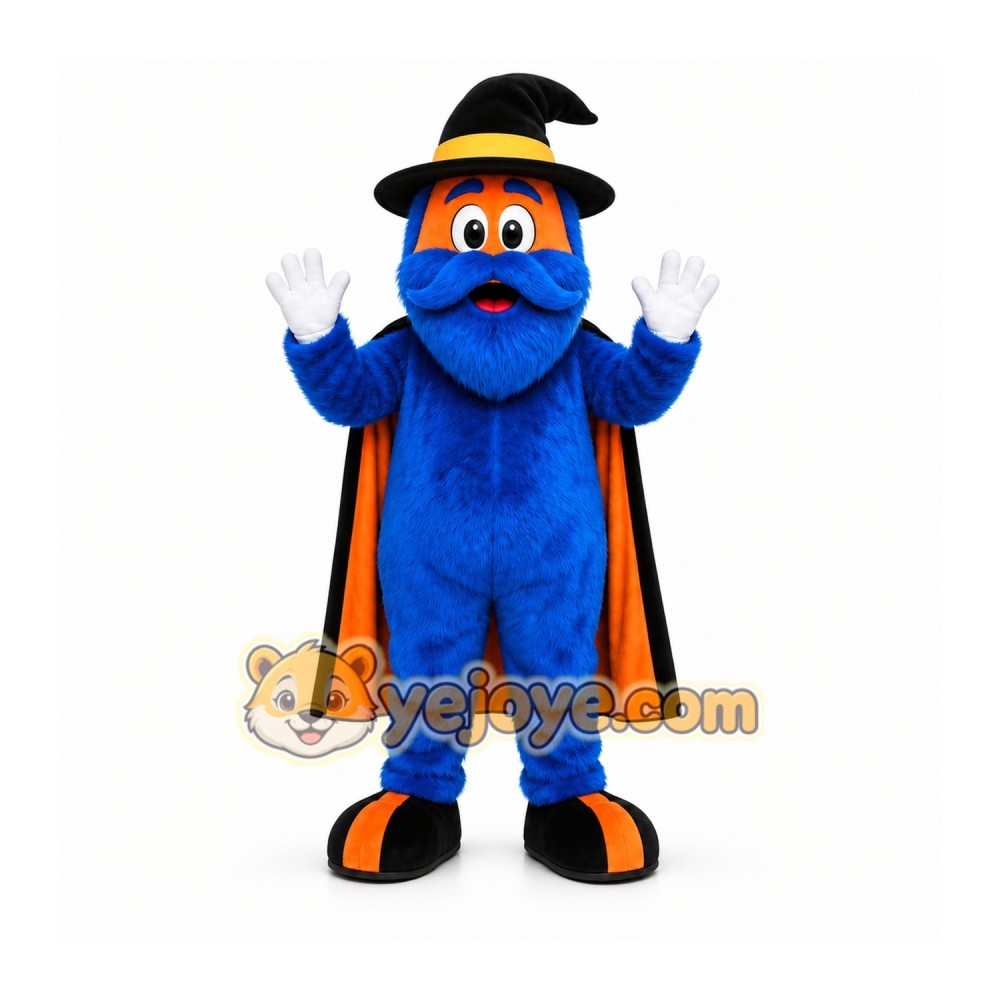 Blue Wizard Mascot Costume for Holiday Events Blue Wizard Mascot Costume for Holiday Events