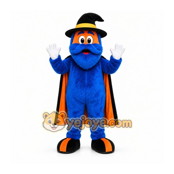Blue Wizard Mascot Costume for Holiday Events Blue Wizard Mascot Costume for Holiday Events